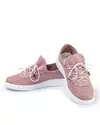 Pantofi casual dama piele naturala roz-mov cu talpa flexibila si inchidere slip-on AKD23039 6