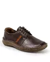 Pantofi casual de barbati din piele naturala maro cu perforatii si cusatura PC300 1