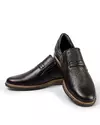 Pantofi casual de barbati din piele naturala maro inchis cu inchidere slip-on si insertie elastica PC709 2