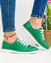 Pantofi casual de dama din piele naturala verzi cu talpa joasa si varf rotund AKD001 2