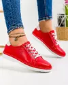 Pantofi casual din piele naturala rosii cu inchidere siret si talpa flexibila AKD002 3