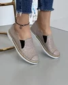 Pantofi Casual Gri Cu Elastic Piele Naturala De Dama AKDS9990 1