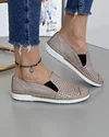 Pantofi Casual Gri Cu Elastic Piele Naturala De Dama AKDS9990