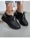 Pantofi Casual Negri Cu Pewter Din Piele Naturala XH-2797 1