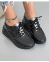 Pantofi Casual Negri Cu Pewter Din Piele Naturala XH-2797