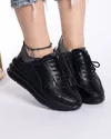 Pantofi Casual Negri Din Piele Naturala XH-2784