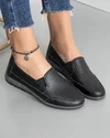 Pantofi Casual Negri Piele Naturala Perforati XH-3014 3