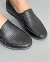 Pantofi Casual Negri Piele Naturala Perforati XH-3014 4