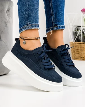 Pantofi Casual Piele Intoarsa Bleumarin SD-303