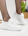 Pantofi casual piele naturala albi cu inchidere siret RAVENA158 3