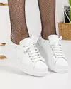 Pantofi casual piele naturala albi cu inchidere siret RAVENA158 4