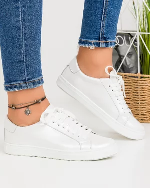 Pantofi Casual Piele Naturala Albi VERO105