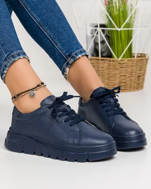 Pantofi Casual Piele Naturala Bleumarin AW440