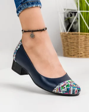 Pantofi Casual Piele Naturala Bleumarin IN236