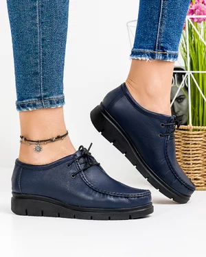 Pantofi Casual Piele Naturala Bleumarin IN575