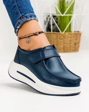 Pantofi Casual Piele Naturala Bleumarin T-39