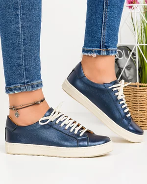 Pantofi Casual Piele Naturala Bleumarin VERO105