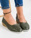 Pantofi Casual Piele Naturala Dama Kaki XH-3001 3