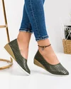 Pantofi Casual Piele Naturala Dama Kaki XH-3001 2
