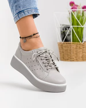 Pantofi Casual Piele Naturala Gri NW-011