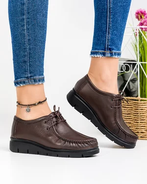 Pantofi Casual Piele Naturala Maro IN575
