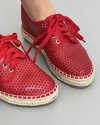 Pantofi Casual Piele Naturala Perforati Cu Talpa Cusuta Rosii T01104 3
