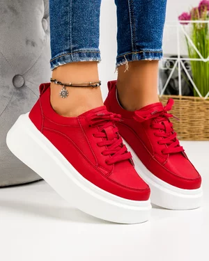 Pantofi Casual Piele Naturala Rosii SD-303