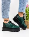 Pantofi Casual Piele Naturala Verde cu Negru IN450 4