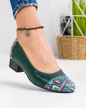 Pantofi Casual Piele Naturala Verzi IN236