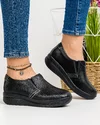 Pantofi Dama Casual Din Piele Naturala Negri F001-420