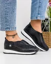 Pantofi Dama Casual Piele Naturala Negri Cu Accesoriu XH-2074 4