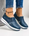 Pantofi Din Piele Naturala Casual Dama Bleumarin F001-420 2