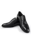Pantofi din piele naturala eleganti de barbat cu siret cerat negri PC724 2