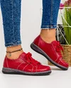 Pantofi Din Piele Naturala Rosii Casual AP-2111