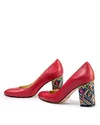 Pantofi Eleganti cu Toc Piele Naturala Rosii WIZ12 6