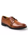 Pantofi eleganti de barbati din piele naturala maro cu siret scurt si varf rotund PC270 1