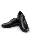 Pantofi eleganti de barbati piele naturala negri cu varf rotund si inchidere cu siret subtire PC9100 2