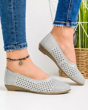 Pantofi Gri Piele Naturala Casual XH-3023