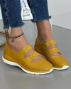 Pantofi Mustar Piele Naturala Cu Bareta Elastica Casual XH-2067