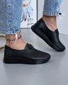 Pantofi Negri Casual Dama Perforati Din Piele Naturala XH-3011 4