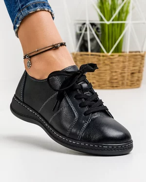 Pantofi Negri Casual Din Piele Naturala AP-2111
