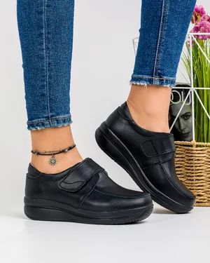 Pantofi Negri Casual Piele Naturala F002-56