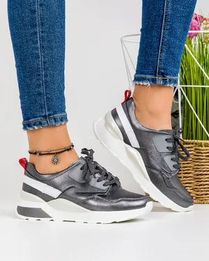 Pantofi Pewter Din Piele Naturala AW201