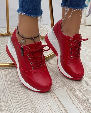 Pantofi Piele Naturala Agnes - Rosii