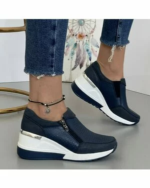 Pantofi Piele Naturala Agnes2 - Bleumarin