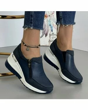 Pantofi Piele Naturala Agnes2 - Bleumarin