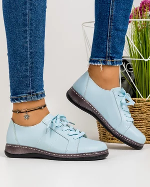 Pantofi Piele Naturala Albastri Casual AP-2111