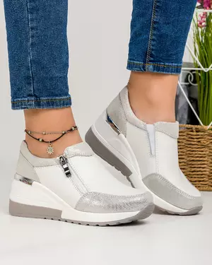 Pantofi Piele Naturala Albi ZT-06
