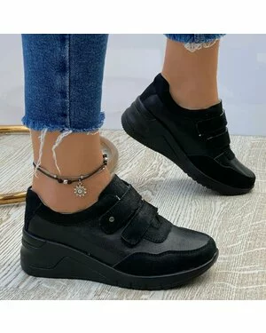 Pantofi Piele Naturala Alina - Negri