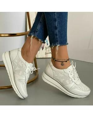 Pantofi Piele Naturala Aliz - Albi